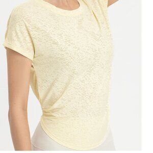 New yoga clothes women breathable jacquard slit lacing yoga blouse sports blouse